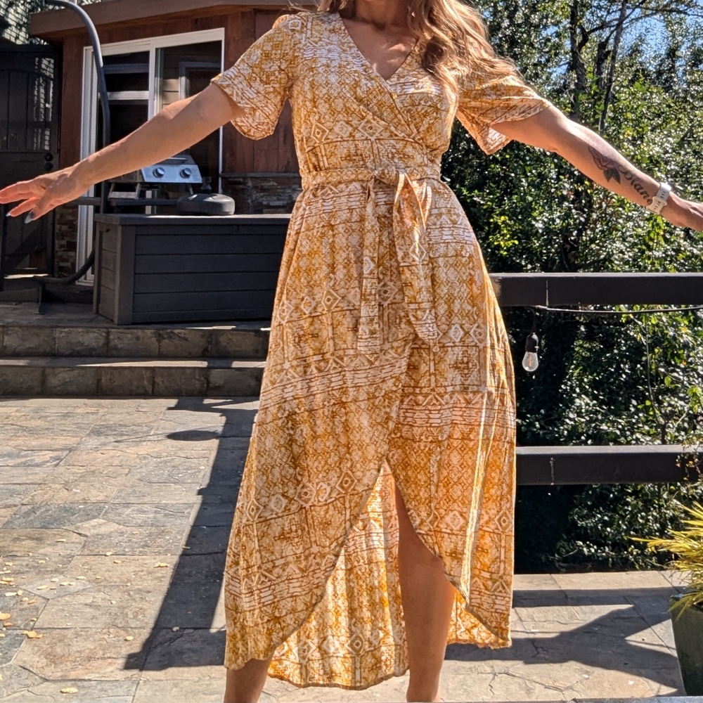 Roxy batik print Wrap dress